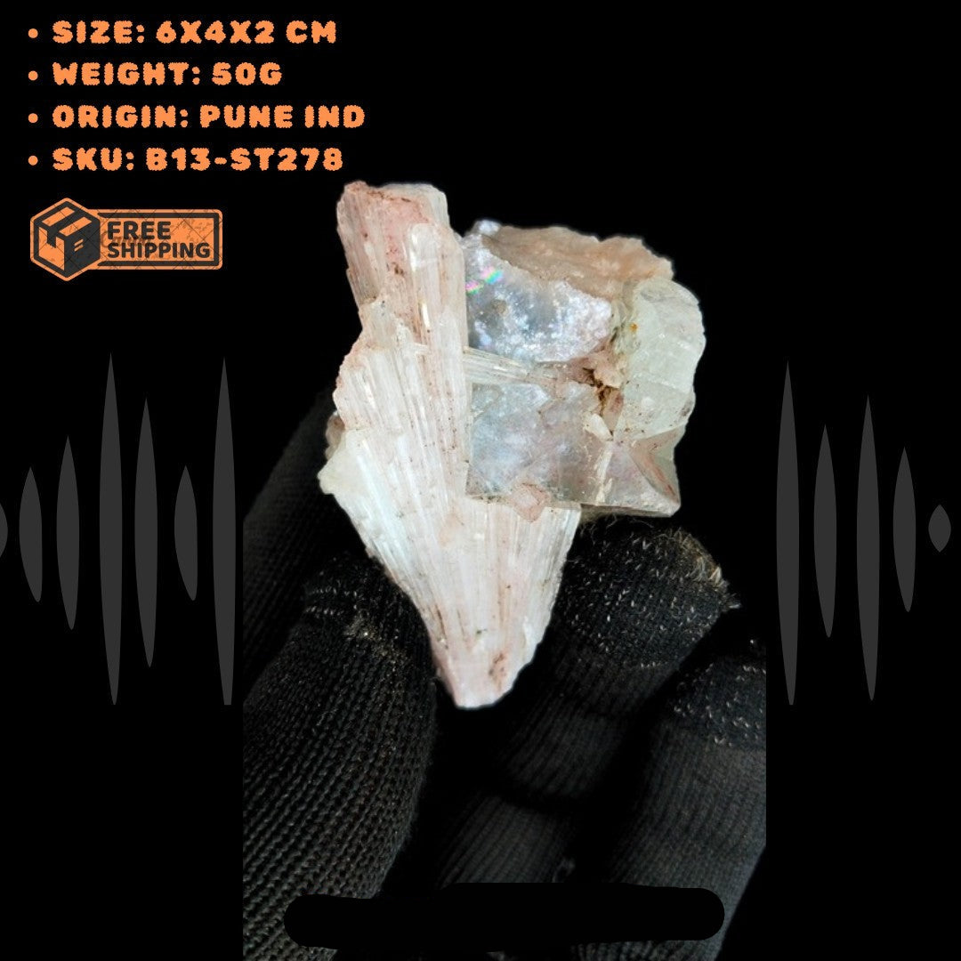 50g Scolecite Natural Cluster Zeolite Mineral Healing Crystal Stone India