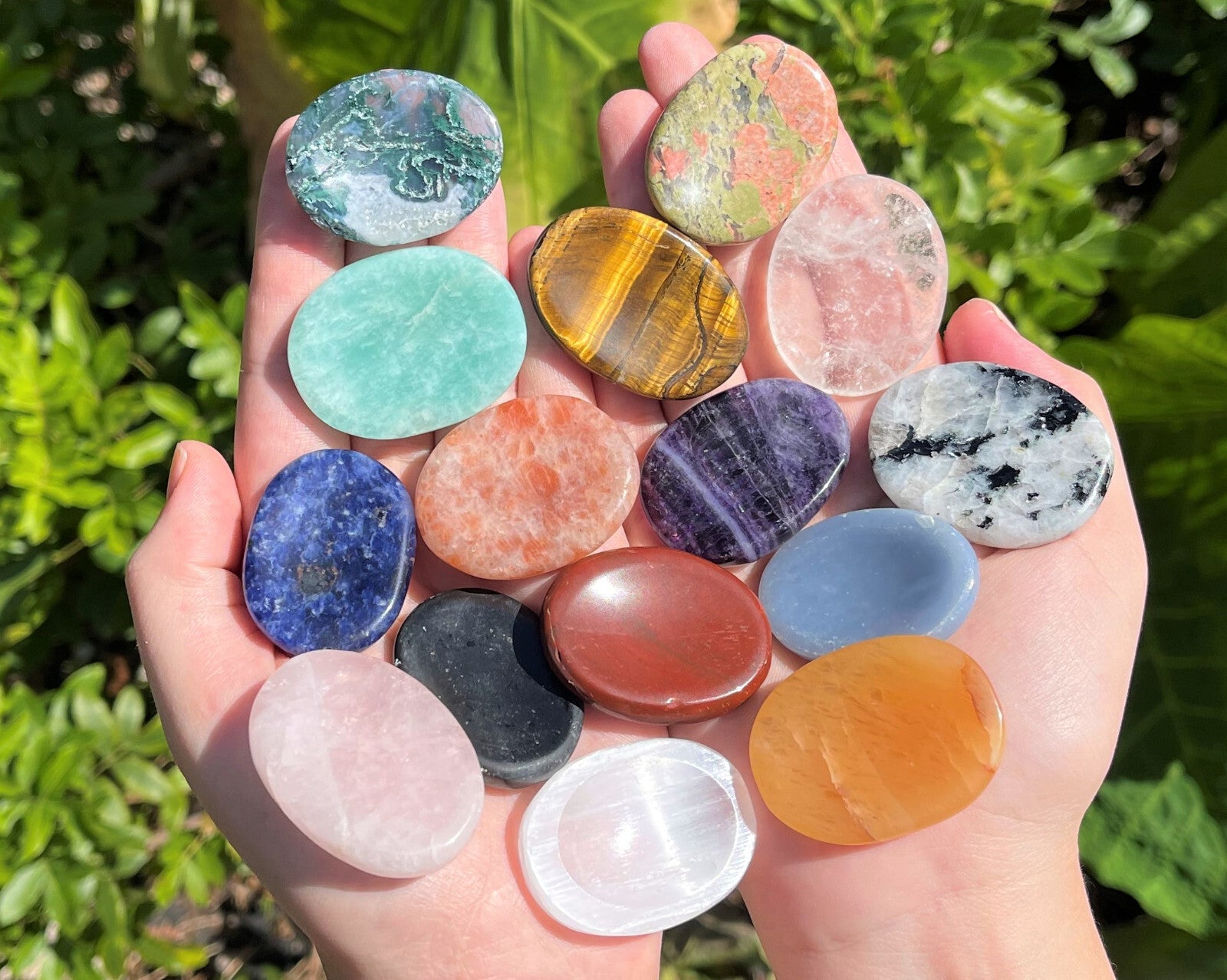 Natural Crystal Worry Stone: Choose Gemstone (Crystal Healing Pocket Stone)