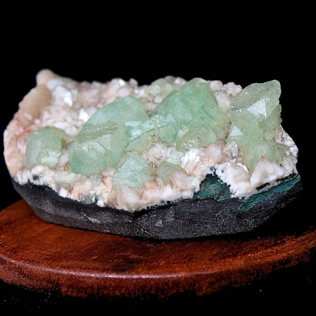 360g Green Apophyllite & Heulandite Cluster from India Rare Mineral Specimen