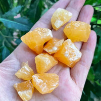 Small Orange Calcite Rough Stones, 0.75"-1.5" Raw Calcite Orange, Wholesale Bulk