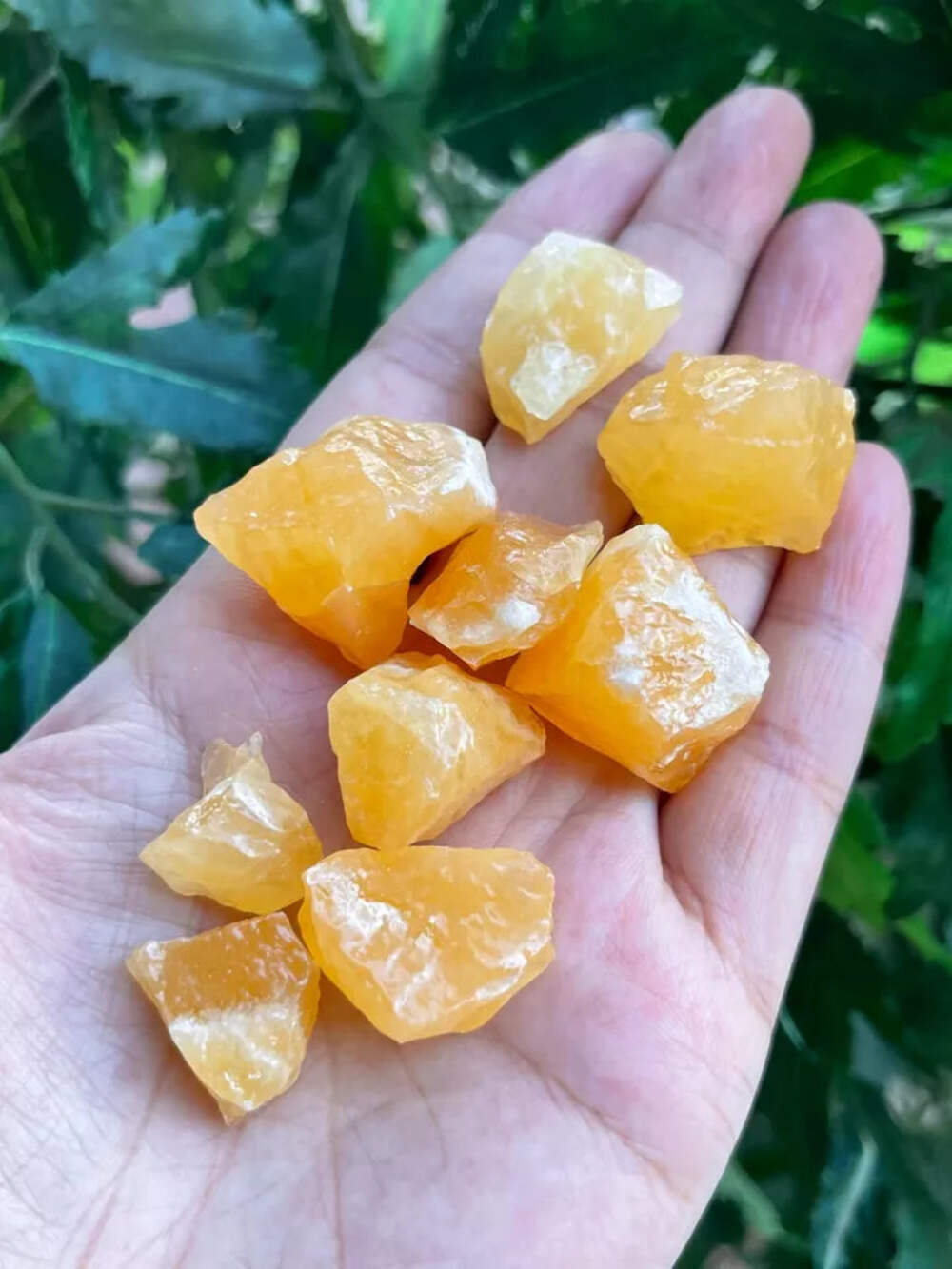 Small Orange Calcite Rough Stones, 0.75"-1.5" Raw Calcite Orange, Wholesale Bulk