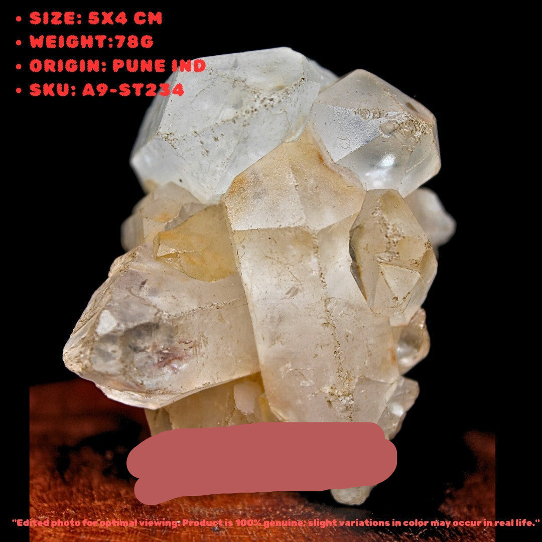 Himalayan Clear Quartz Cluster 78g Cabinet Mineral Specimen India 5x4cm