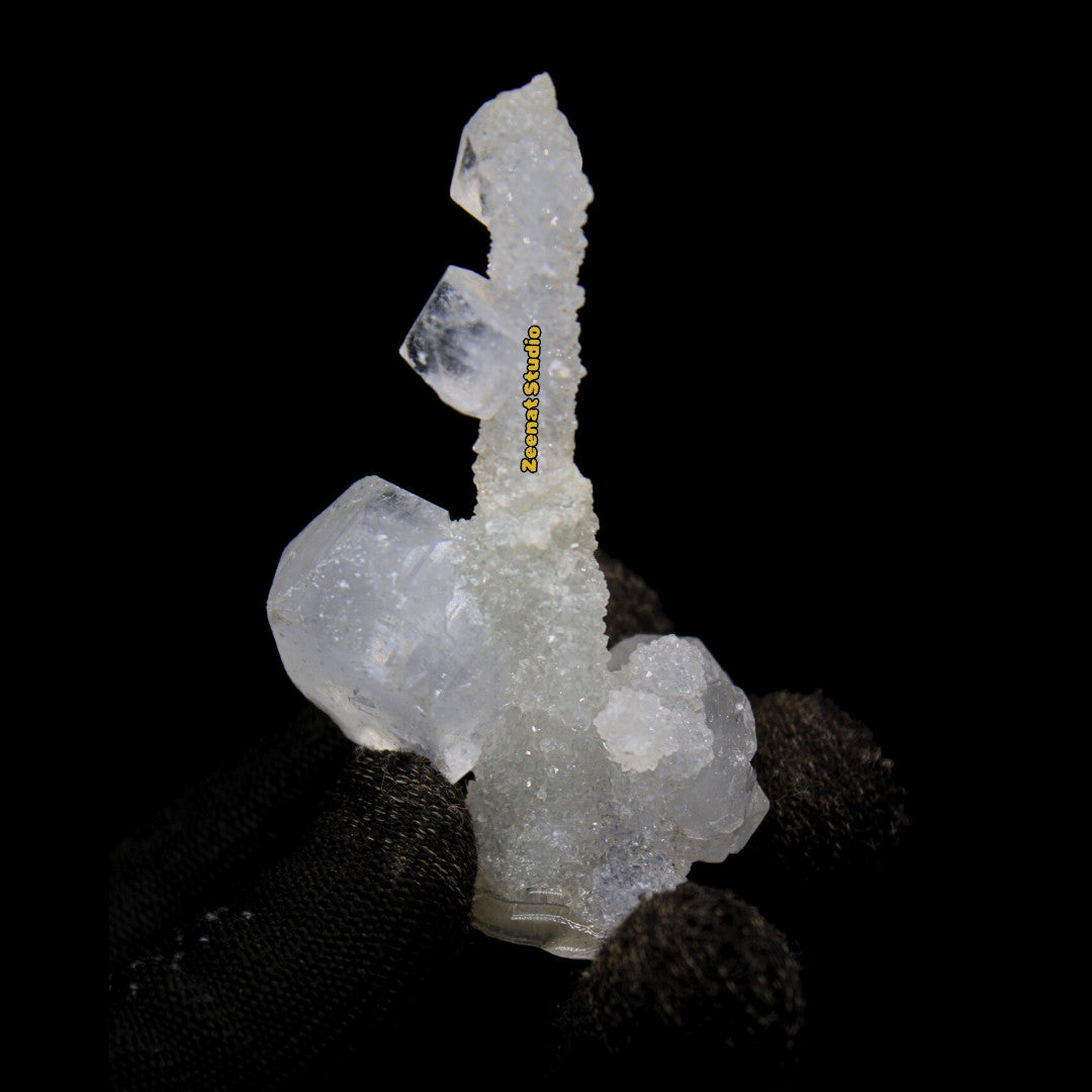 Apophyllite Rare Cluster Matrix 7cm 180g Shiny Tower Crystal Specimen from India