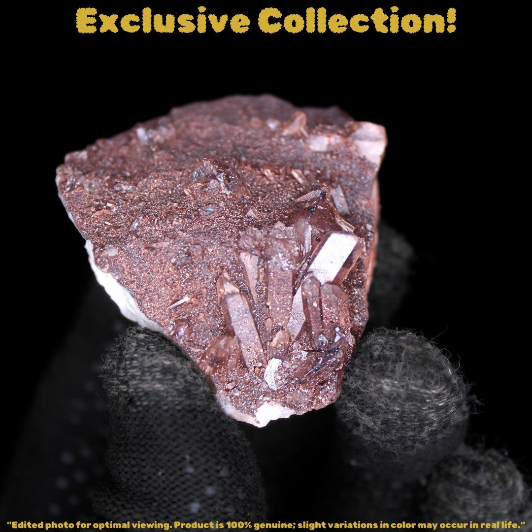 Red Phantom Quartz Cluster 55g 5x4cm | Rare Hematite Inclusion Crystal