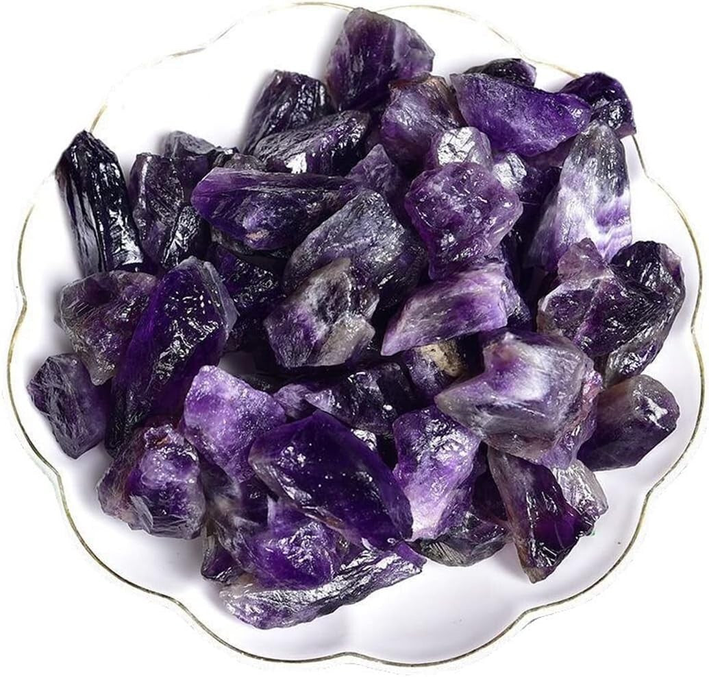 Deep Amethyst Raw Crystals 1.25-2" 25-35g Natural Healing Stones Tumbling Reiki