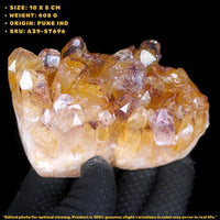 408g Phantom Quartz Cluster Natural Healing Crystal from India