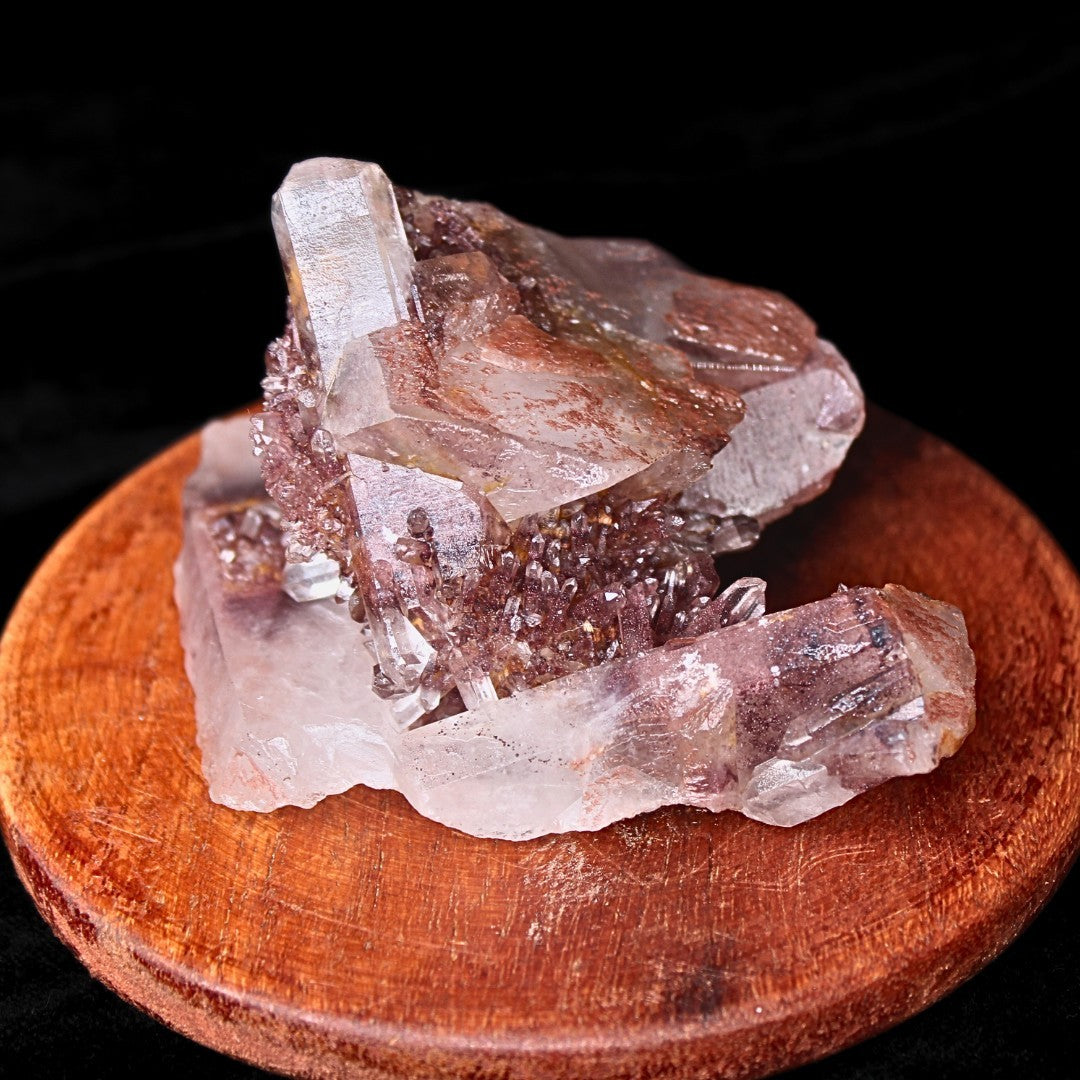 Natural Phantom Quartz Cluster 230g Healing Crystal Stone India 9x8 cm