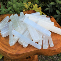 1 lb Bulk Wholesale Lot 5" Selenite Sticks (Raw Selenite Wand, Selenite Crystal)