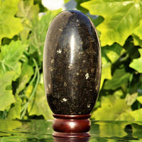 155MM Black Nuummite Crystal Healing Energy Reiki Aura Metaphysical Stone Lingam