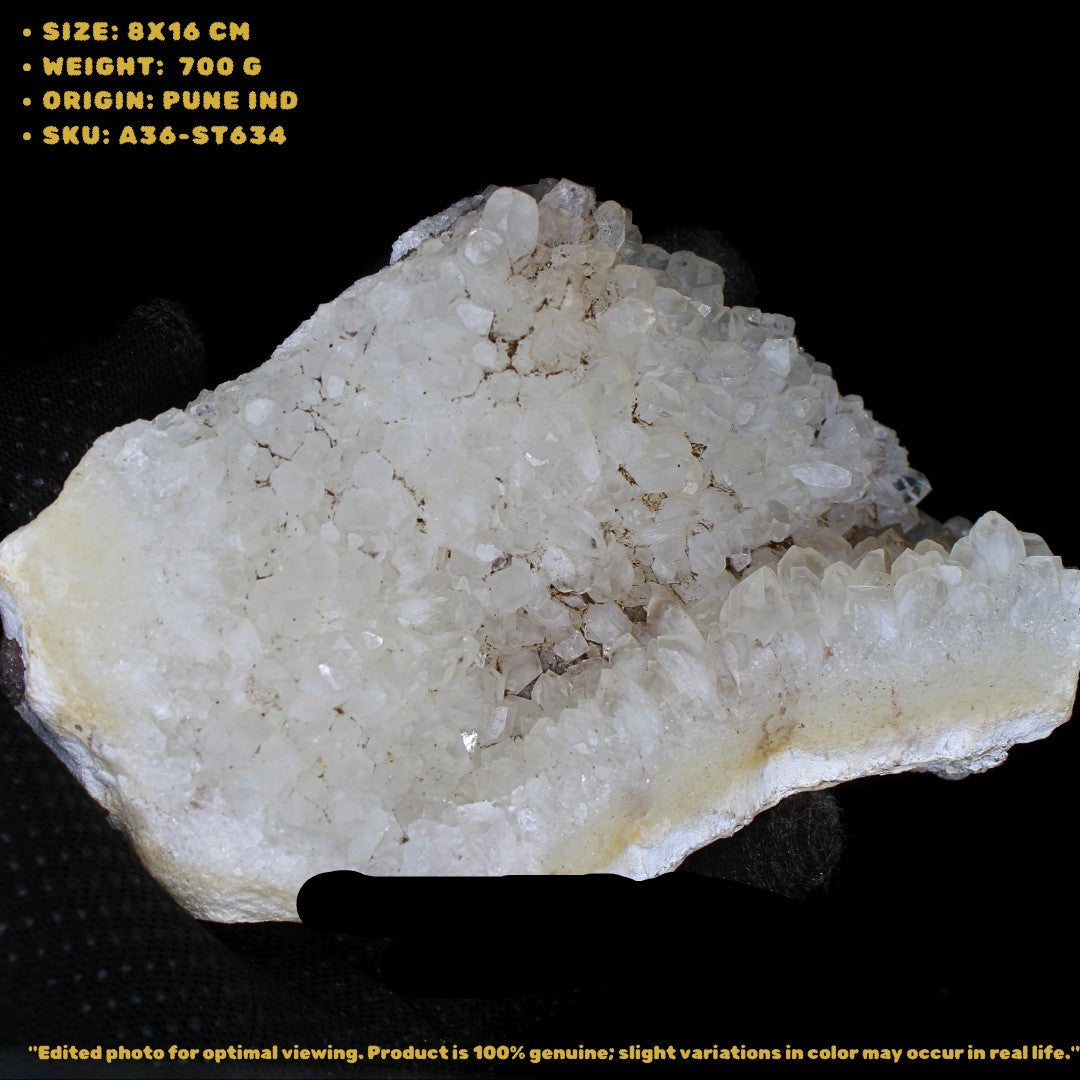 Apophyllite Cluster 700g – Raw Natural Crystal 8x16 cm Healing Stone India