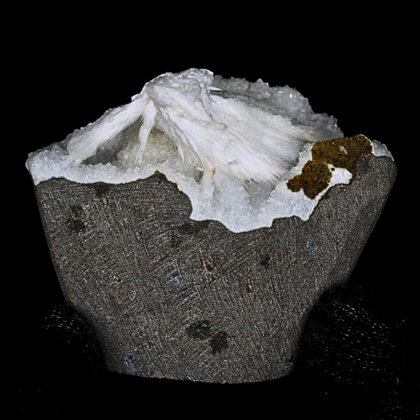 Natural Scolecite Geode Spray 156g | Zeolite Mineral Cluster from India 7x6cm