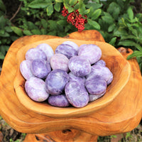 Lepidolite Palm Stone, Hand Polished Lepidolite Pebble (Third Eye Chakra)