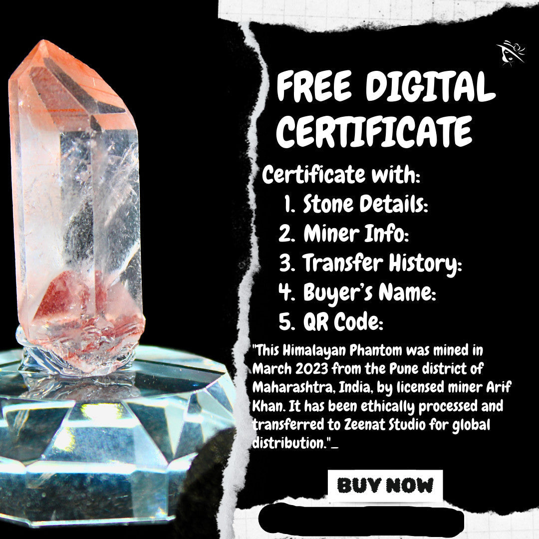 Rare Phantom Quartz Scenic Crystal 53g Unique Mineral Specimen India