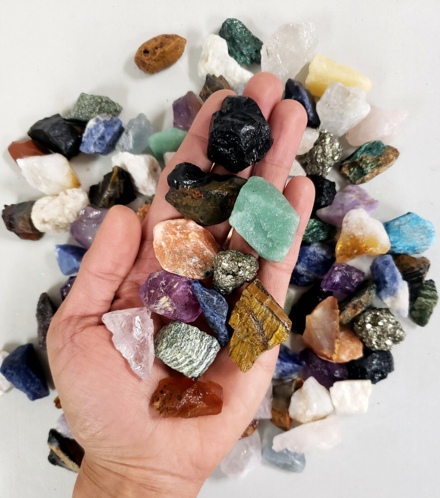 Raw Crystal Chunks - 1" to 2" Assorted Crystals Bulk - Rough Gems Stones Mix Lot