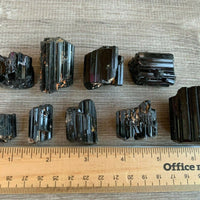 Grade A++ Shiny Black Tourmaline Stone, 0.85-1.25" Natural Black Tourmaline