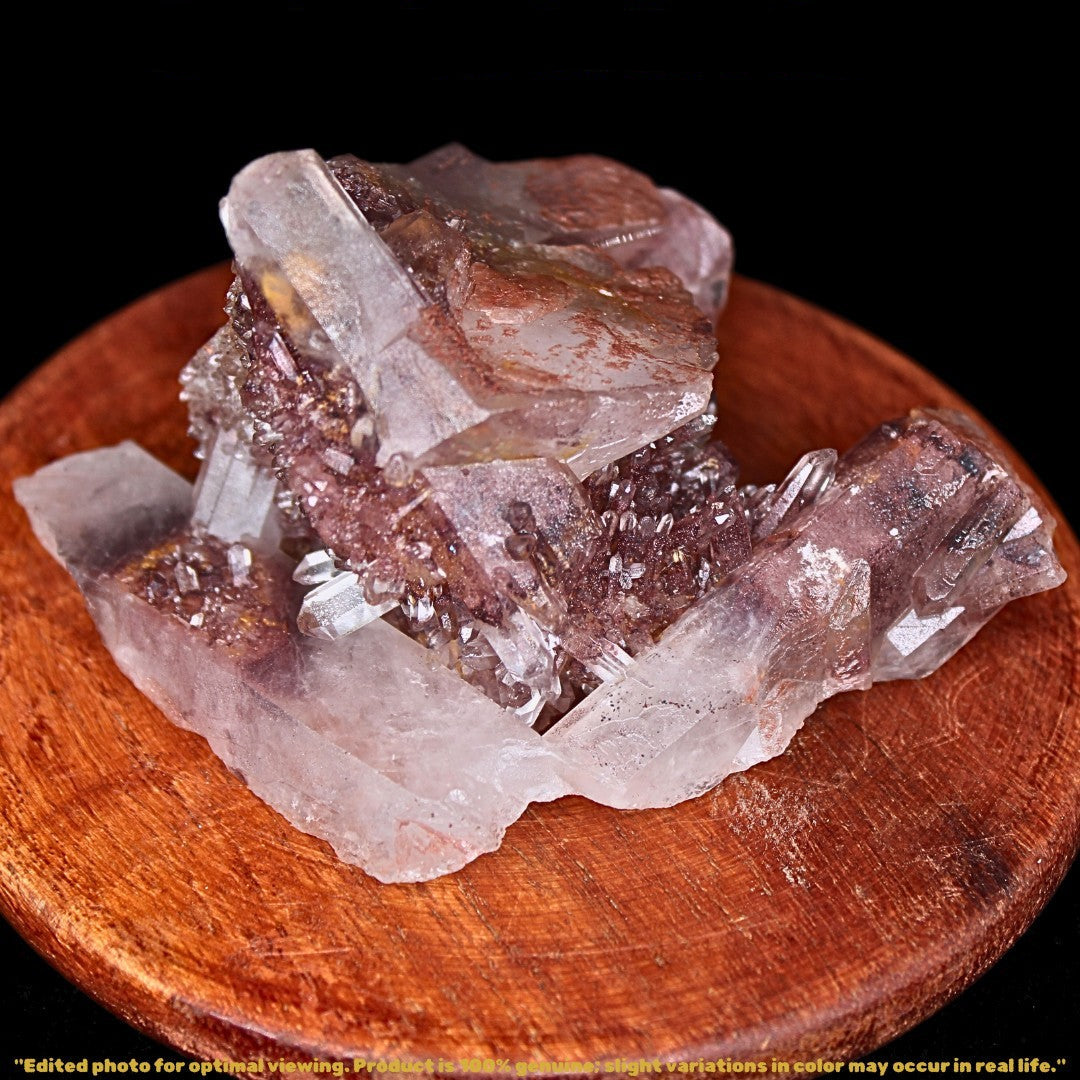 Natural Phantom Quartz Cluster 230g Healing Crystal Stone India 9x8 cm