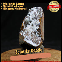 Rare 300g Scolecite Sprays in Heulandite Geode Mineral Specimen India