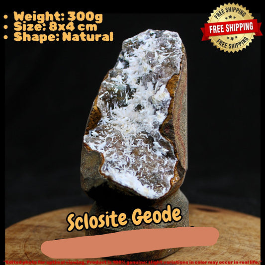 Rare 300g Scolecite Sprays in Heulandite Geode Mineral Specimen India