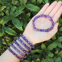 8 mm Bead Gemstone Bracelets: BUY 3 GET 1 FREE! (Stretch Crystal Bead Bracelets)