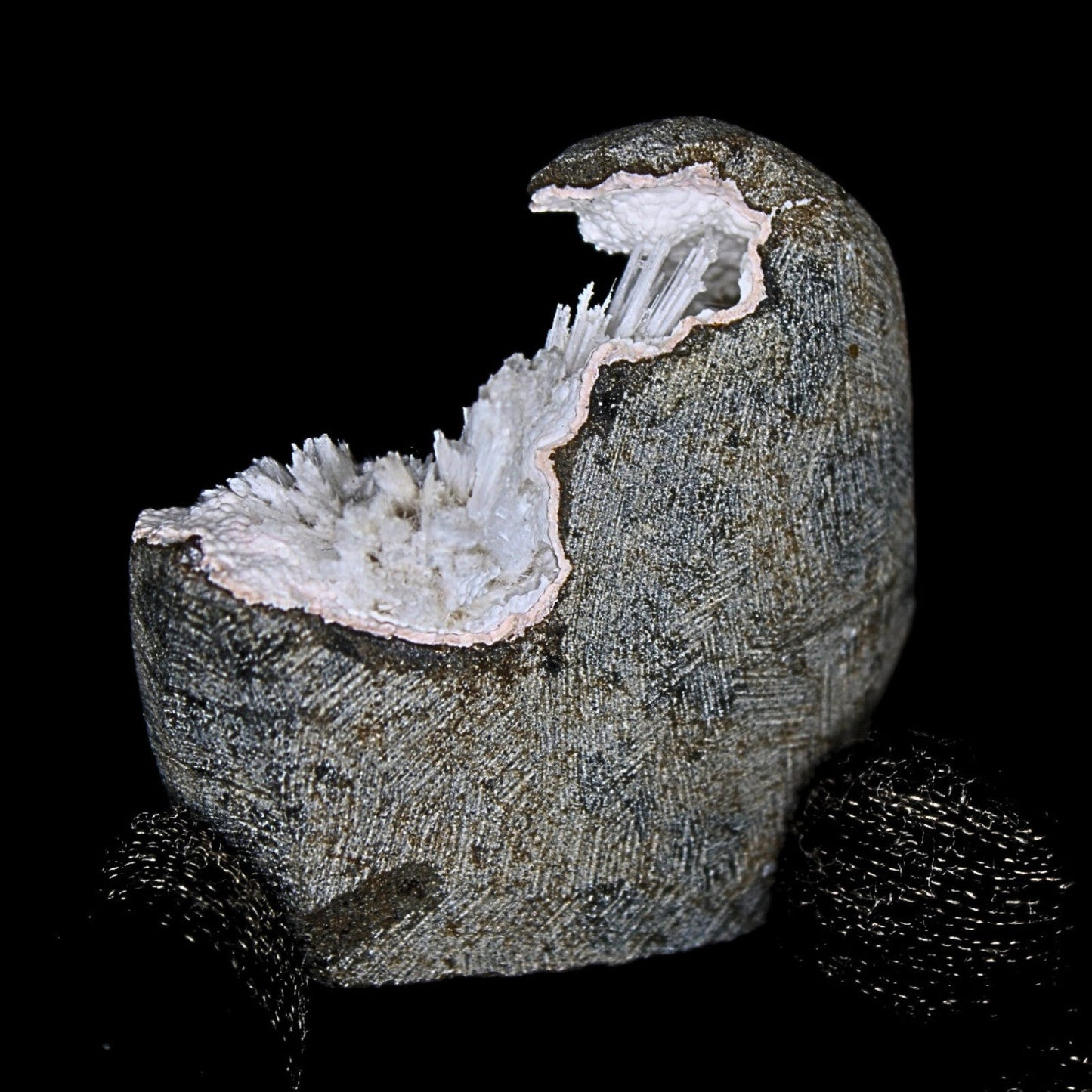 76g Scolecite Geode Natural Needle Crystal Cluster Mineral India