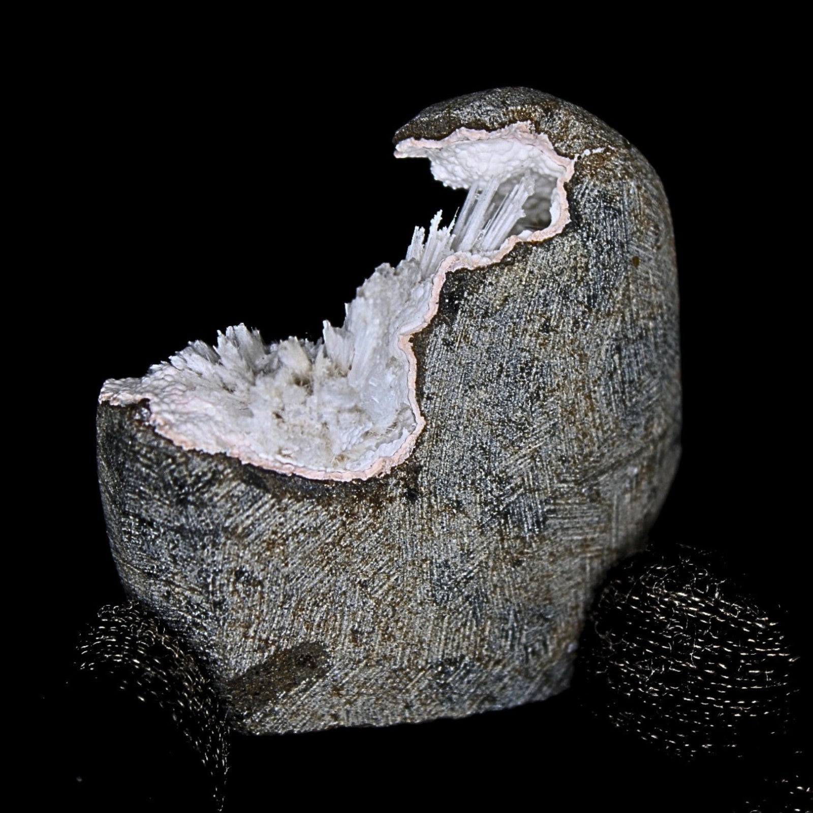 76g Scolecite Geode Natural Needle Crystal Cluster Mineral India