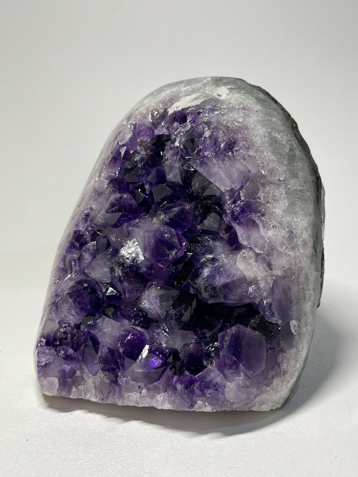 Finely Polished Uruguay Deep Purple Amethyst Cluster Crystal Geode, Pick a Size