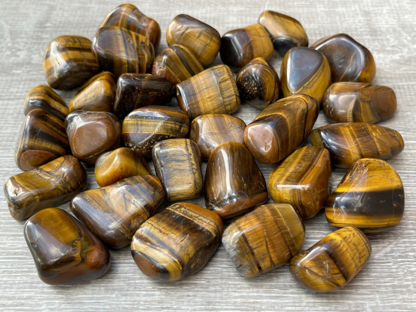 Grade A++ Gold Tiger Eye Tumbled Stones, 1"-1.5" Tumbled Tiger Eye,Pick How Many