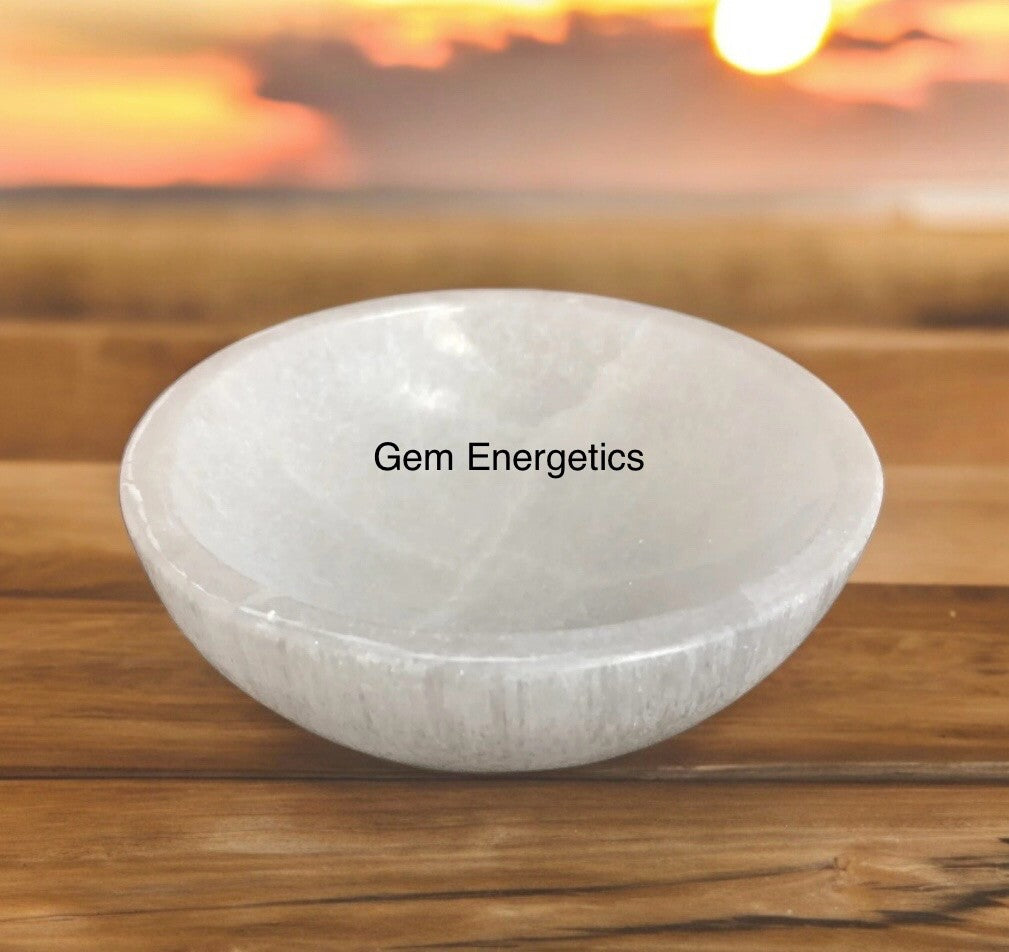 2.3", 3", 4", 6", 8" Selenite Bowl Selenite Crystal Bowl Cleaning Cleansing bowl
