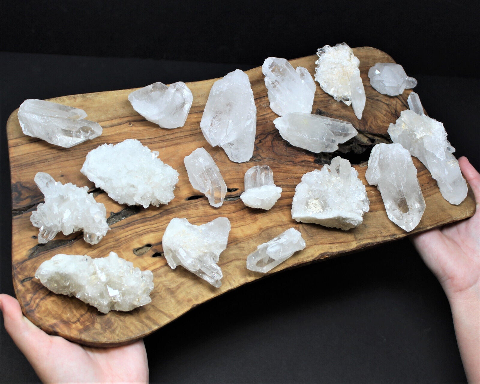 Bulk 1/2 lb (2 - 3 piece lot) Natural Clear Quartz Crystal Clusters Geodes