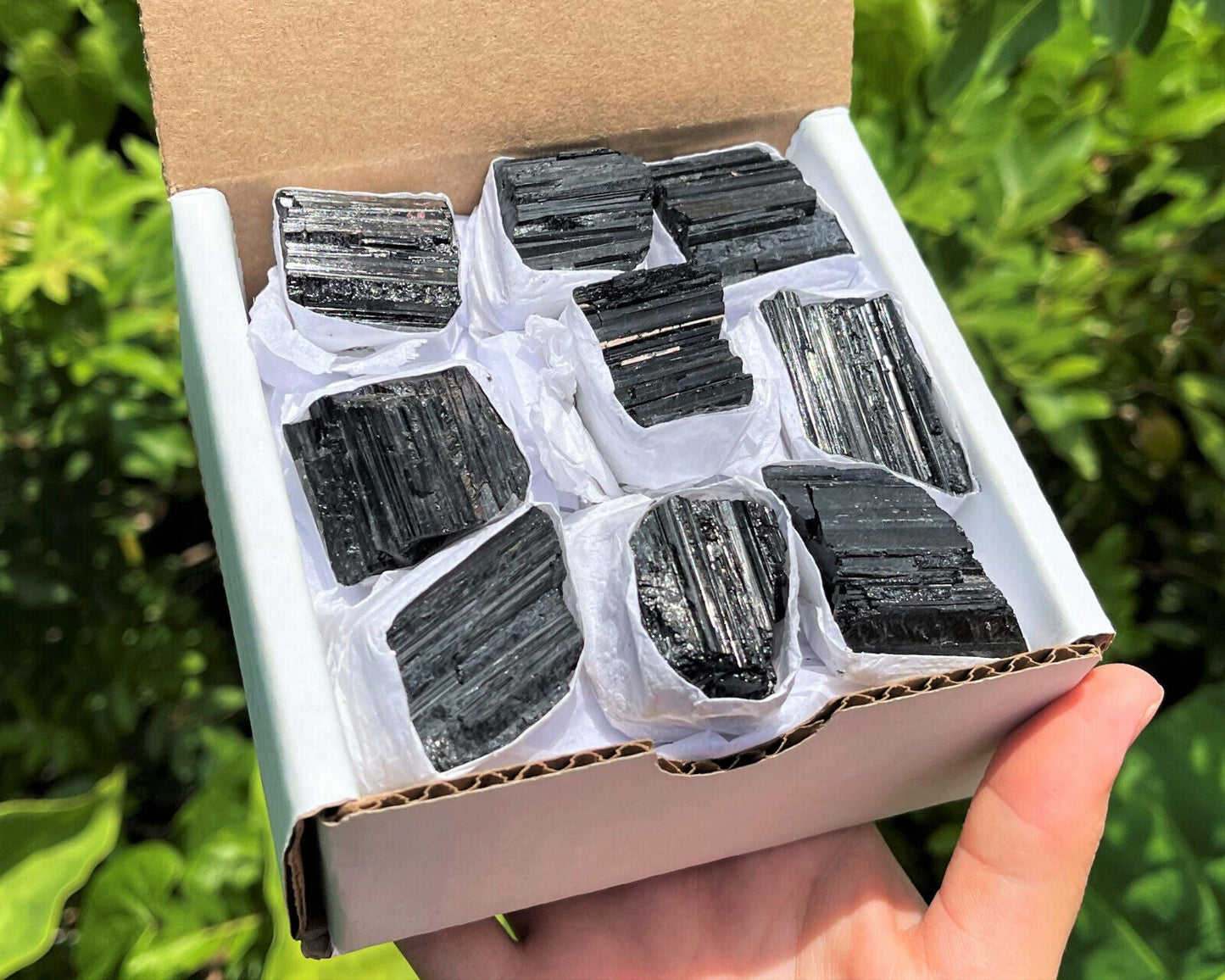 Bulk Extra Grade Natural Rough Black Tourmaline Rods | 8–10 Pc Box Lot