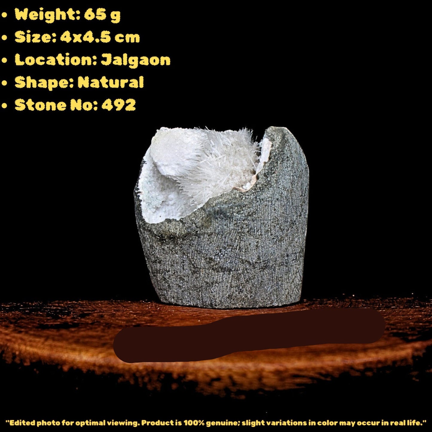 Scolecite Geode 65g Reiki Crystal for Peace Crown Chakra Healing