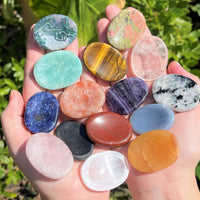 Natural Crystal Worry Stone: Choose Gemstone (Crystal Healing Pocket Stone)