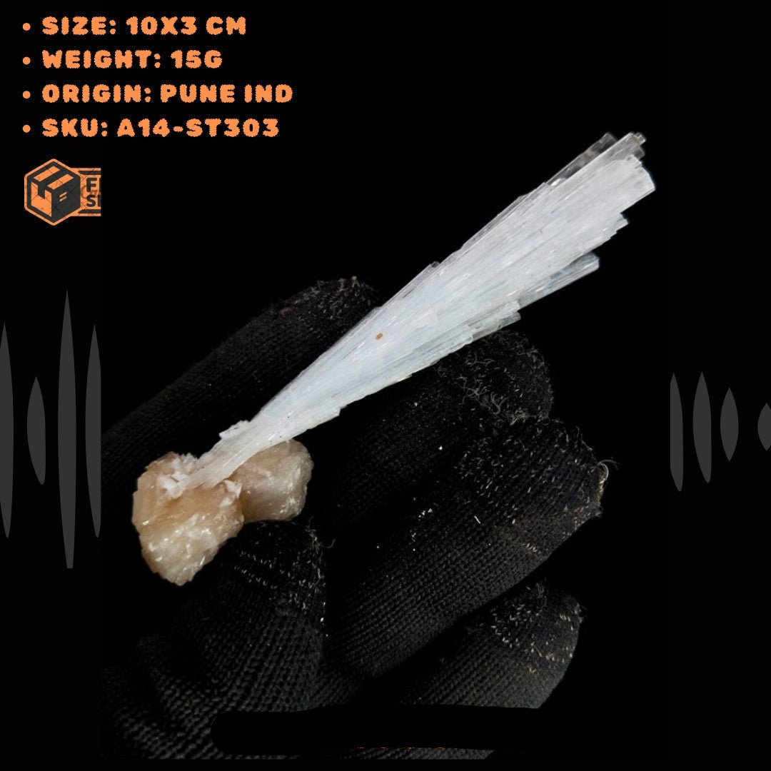 Natural Scolecite Cluster Stone Reiki Healing Crystal Rare Mineral Piece 15g