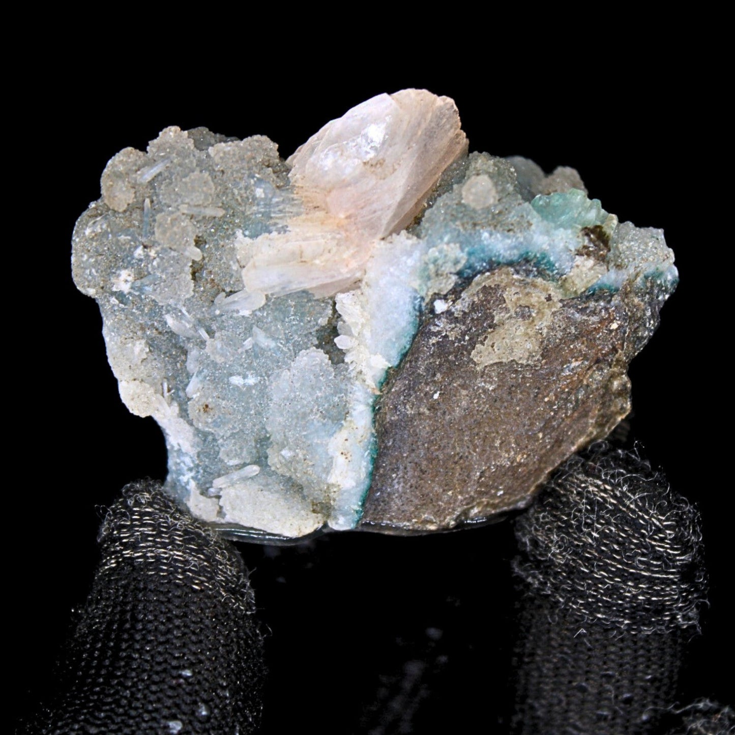 Green Chalcedony & Stilbite Crystal 60g | Calm Energy, Healing Stone 6x4 cm