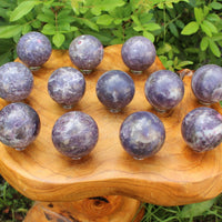 Lepidolite Crystal Sphere LARGE 2" Sphere + Stand (AA Quality Lepidolite Sphere)