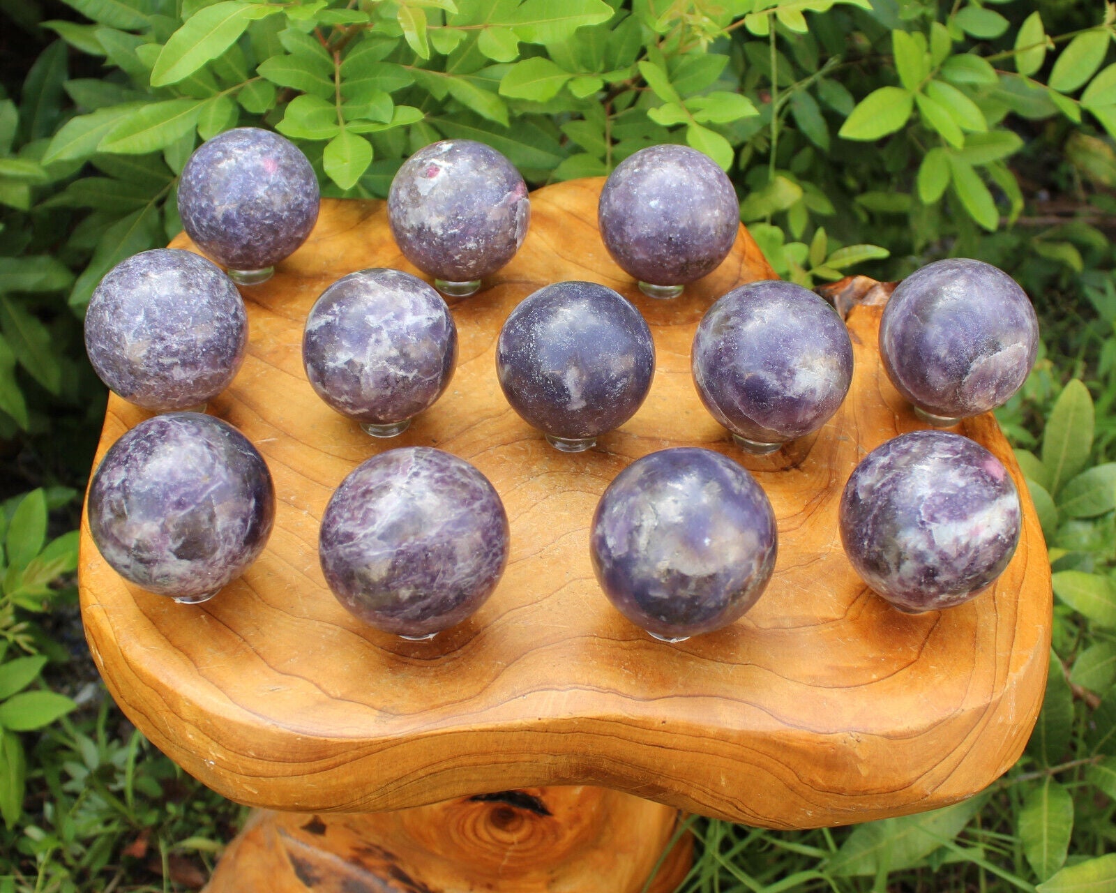 Lepidolite Crystal Sphere LARGE 2" Sphere + Stand (AA Quality Lepidolite Sphere)