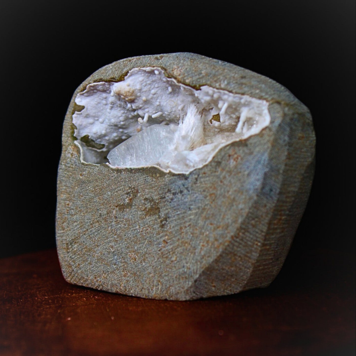 Stunning Scolecite Geode Healing Cluster – 6x5.3cm Natural High Vibration 165g