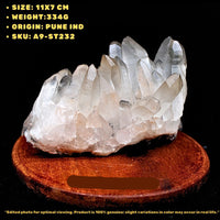 Natural Clear Quartz Healing Cluster 334g 11x7 cm Raw Crystal for Energy