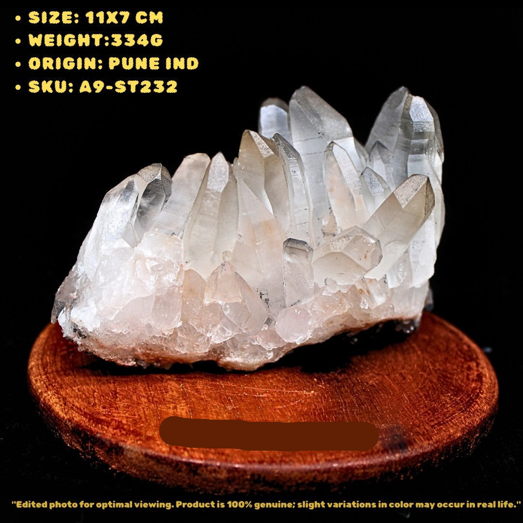 Natural Clear Quartz Healing Cluster 334g 11x7 cm Raw Crystal for Energy