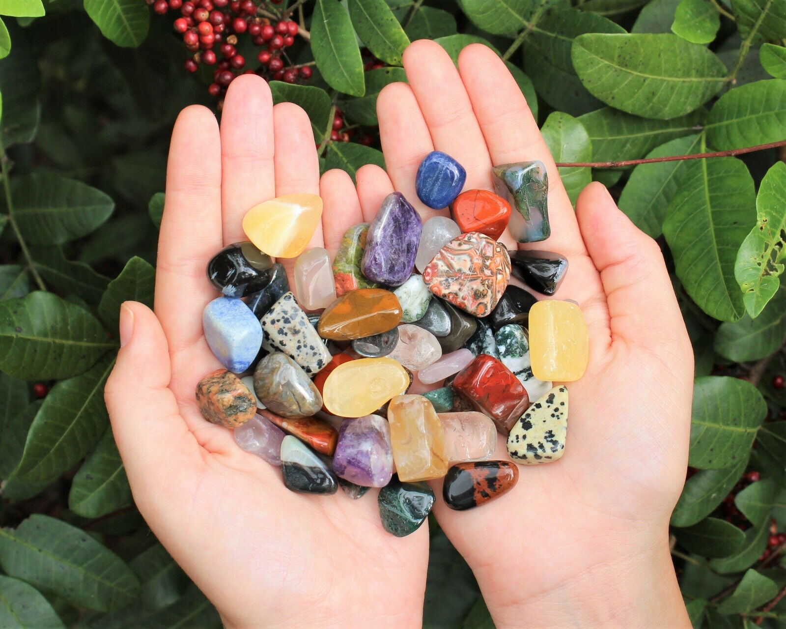 Assorted Tumbled Stones: SMALL, MEDIUM or LARGE Sizes Wholesale Bulk Lots Mixed