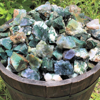 1000 Carat Bulk Lot Natural Rough Moss Agate, Raw Rock Crystal Healing 200 Grams