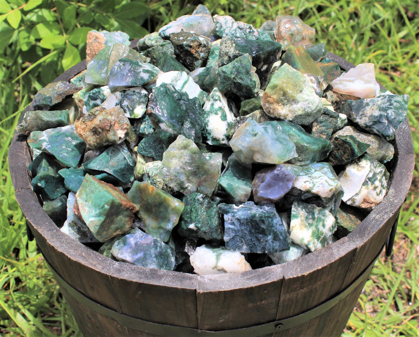 1000 Carat Bulk Lot Natural Rough Moss Agate, Raw Rock Crystal Healing 200 Grams