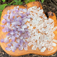 1/2 lb Bulk Amethyst & Quartz Crystal Collection in Box, Natural Clear Points