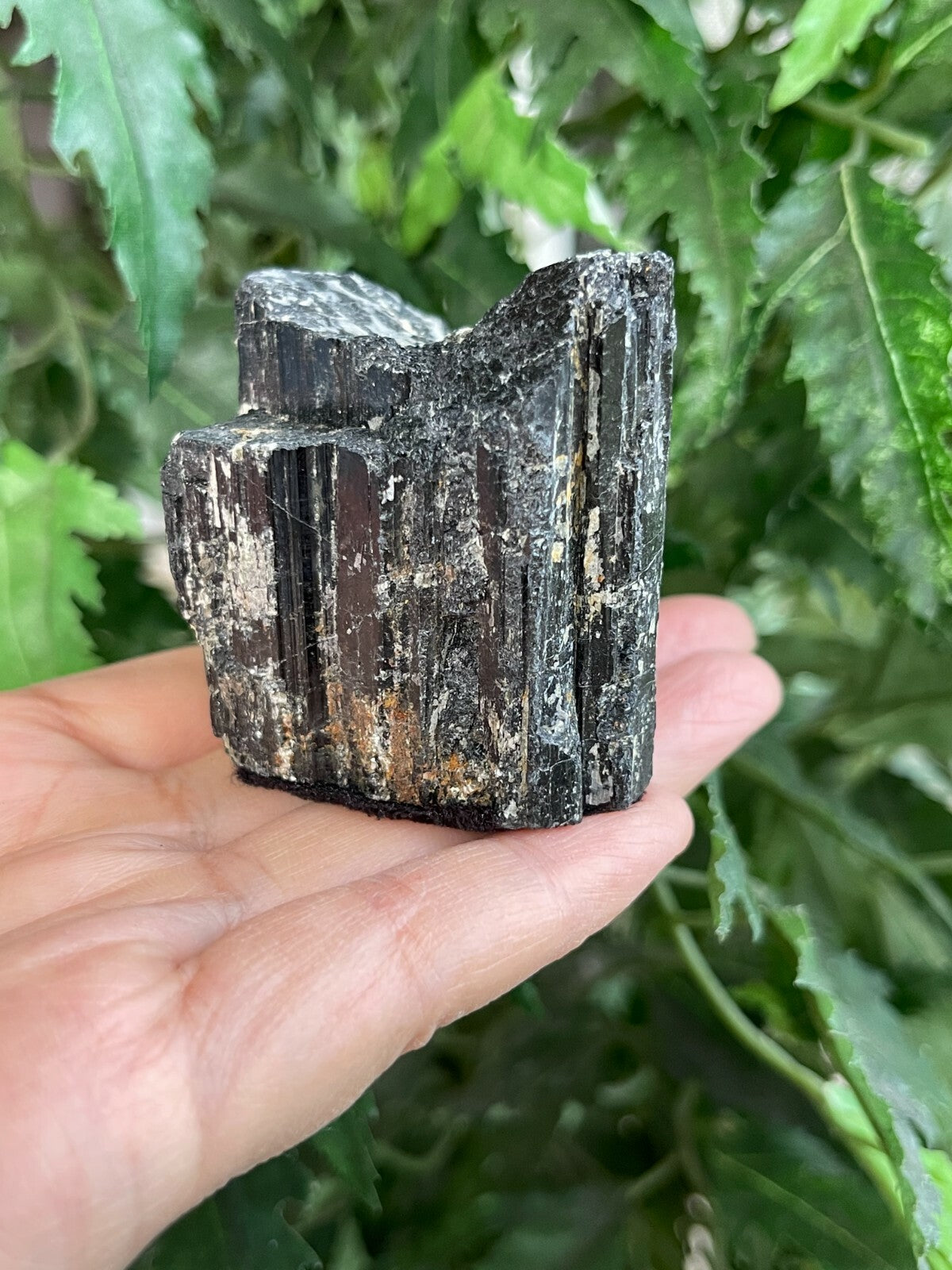 Standing Raw Black Tourmaline Chunk / Rod, Free Form Natural Black Tourmaline