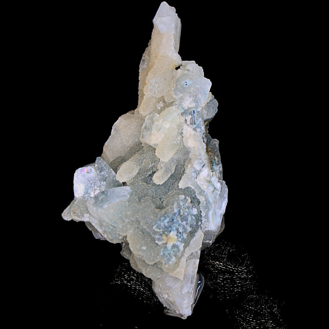 Rare Coral Chalcedony with Apophyllite 105g Mineral Specimen from India