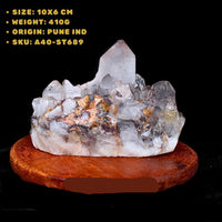 Natural Phantom Quartz Cluster 410g Healing Crystal Raw Stone India 10x6 cm