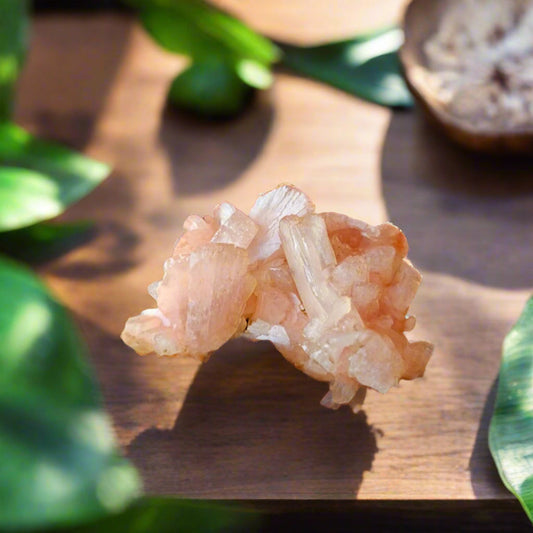 Small Top Grade Orange Stilbite with Heulandite Crystal Specimen 120g India