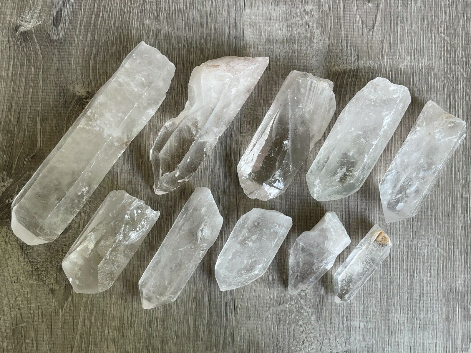 Extra Large Natural Clear Quartz Points, 2 to 7 Inch Quartz Crystals, Grade B