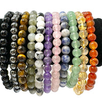 6 mm Bead Gemstone Bracelets BUY 3 GET 1 FREE - Dainty Stretch Crystal Bracelets