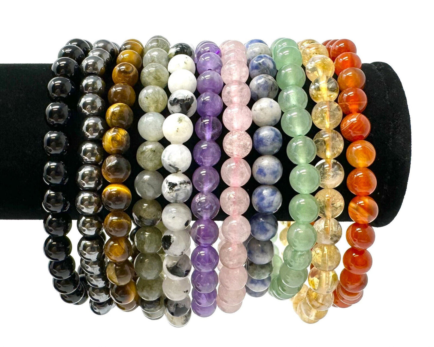 6 mm Bead Gemstone Bracelets BUY 3 GET 1 FREE - Dainty Stretch Crystal Bracelets